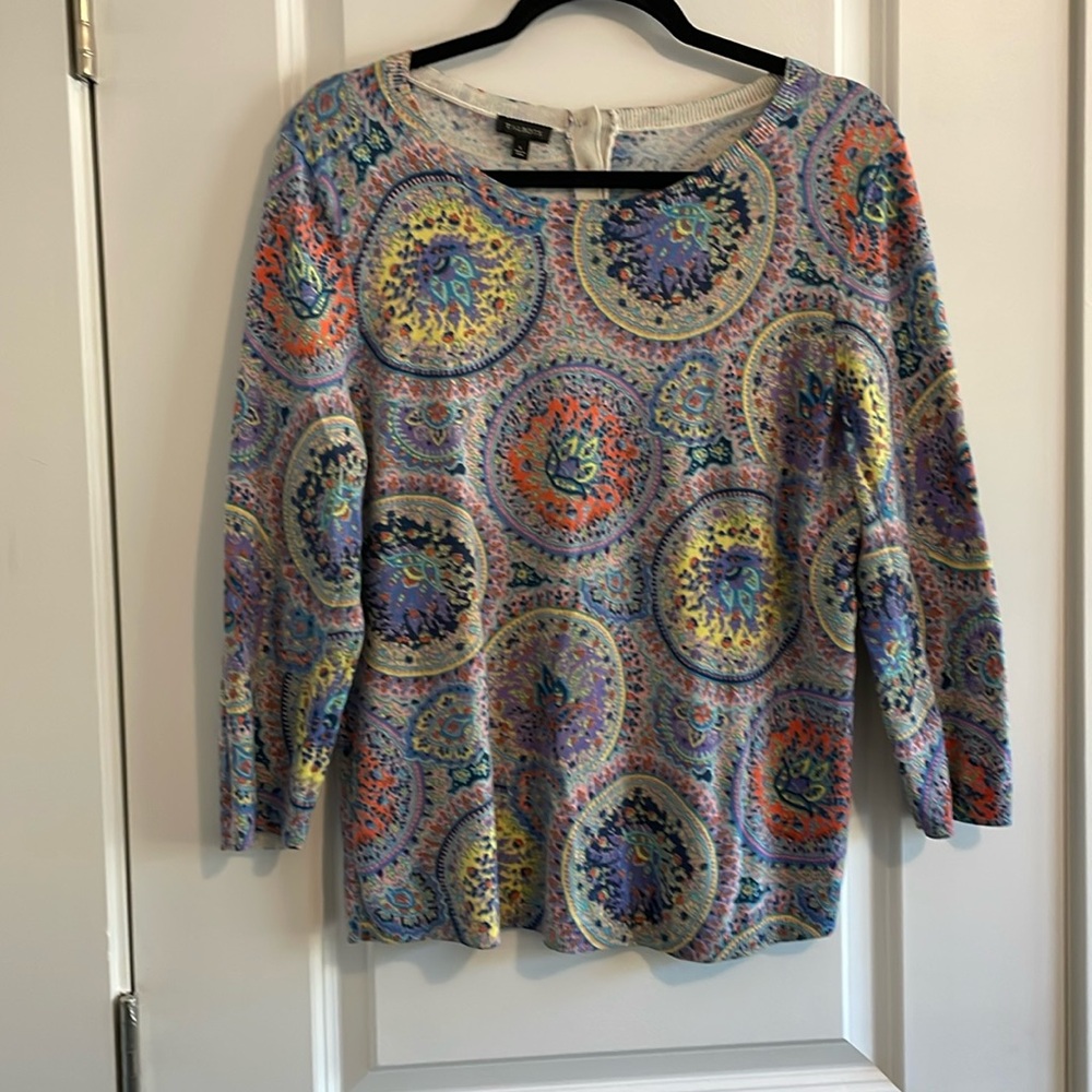 Talbots 3/4” sleeve sweater multi color
